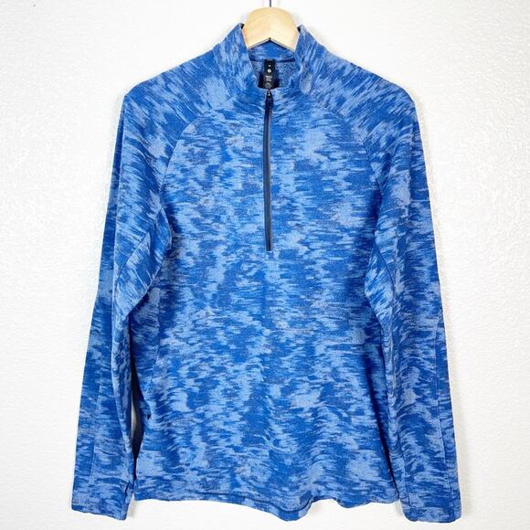 Lululemon Men's Surge Warm 1/2 Zip Pullover in Data Rush Mineral Blue Print M - Picture 1 of 13